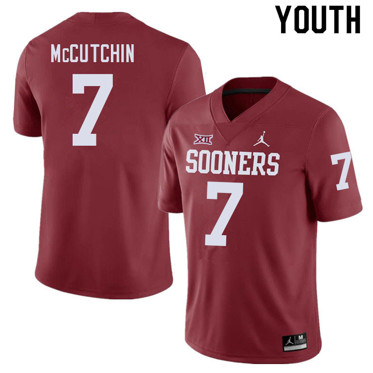 Youth #7 Latrell McCutchin Oklahoma Sooners College Football Jerseys Sale-Crimson - Click Image to Close